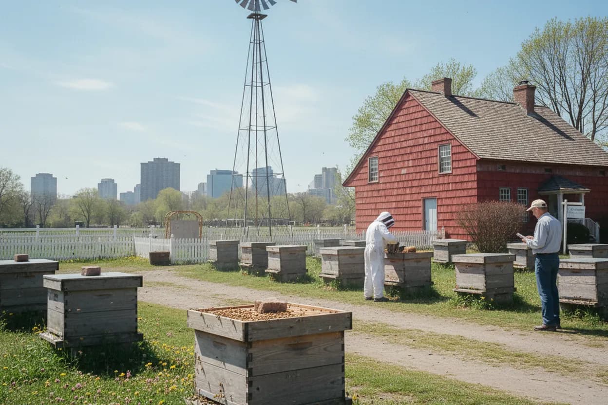 Cover scene for Queens County Farm Apiary Tour Question for Kids Who Like Bugs, Not Lectures
