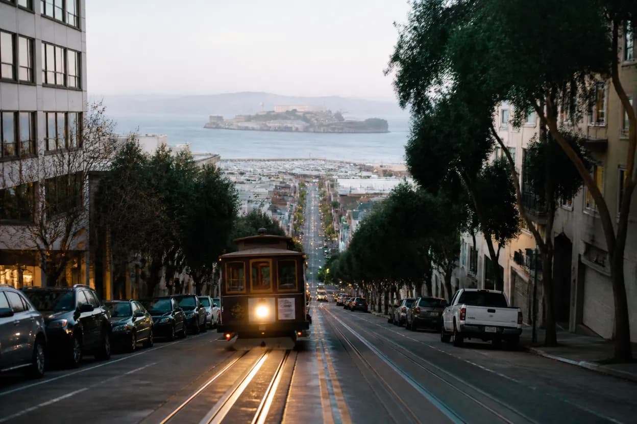 Realistic city scene for sydney towle: A Two-Stop San Francisco Nightlife Route