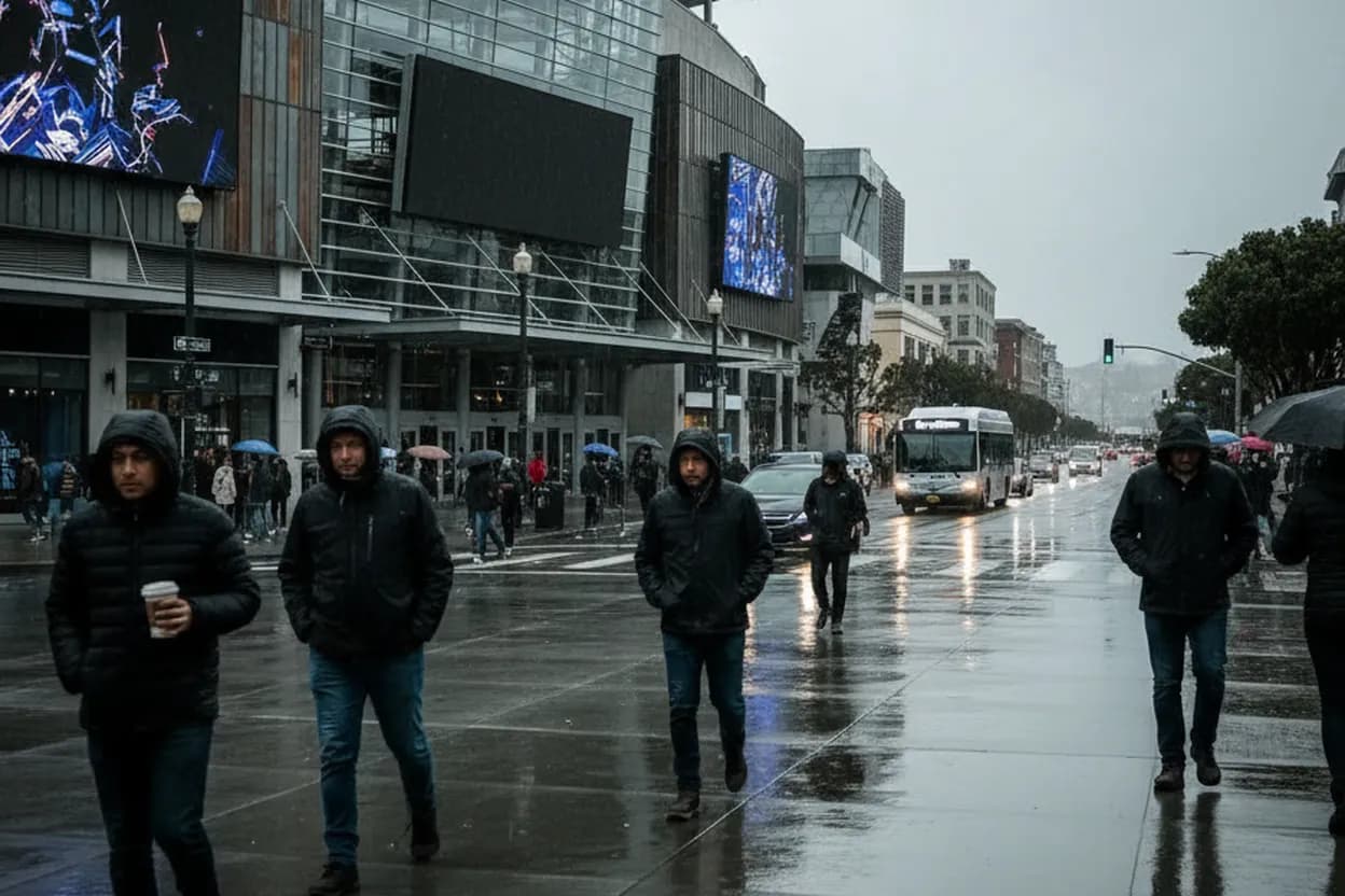 San Francisco experience scene for Check us 2026 winter weather forecast before Chase Center games
