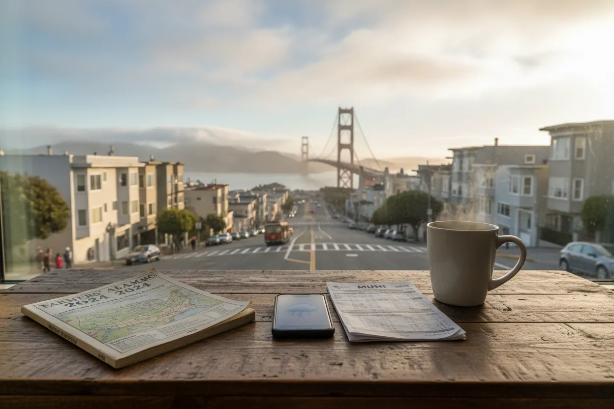 Realistic city scene for farmers almanac winter weather forecast: A Useful San Francisco City Guide