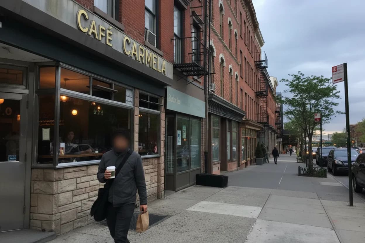 NYC experience scene for Cafe Carmela in Carroll Gardens for a Parent Lunch With Stroller Math