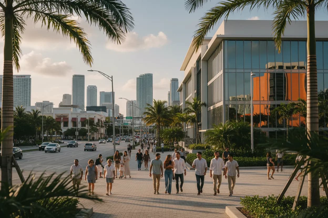Realistic Miami scene for Miami LongHorn Steakhouse Near Me for Group Reservations