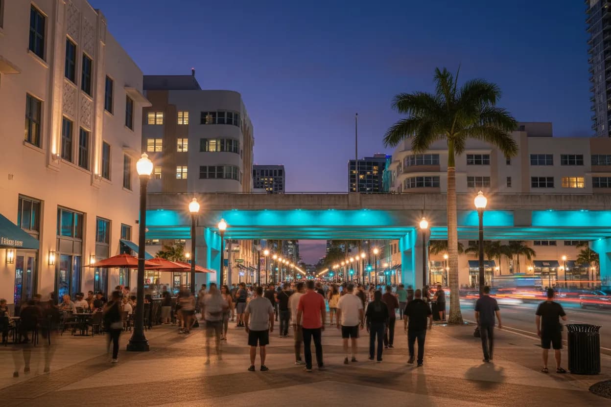 Realistic city scene for reds vs nationals: A Miami Night Out With Backups