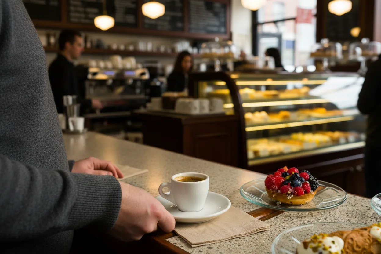 NYC experience scene for Veniero's in the East Village: Classic Pastry When Rain Kills the Walk