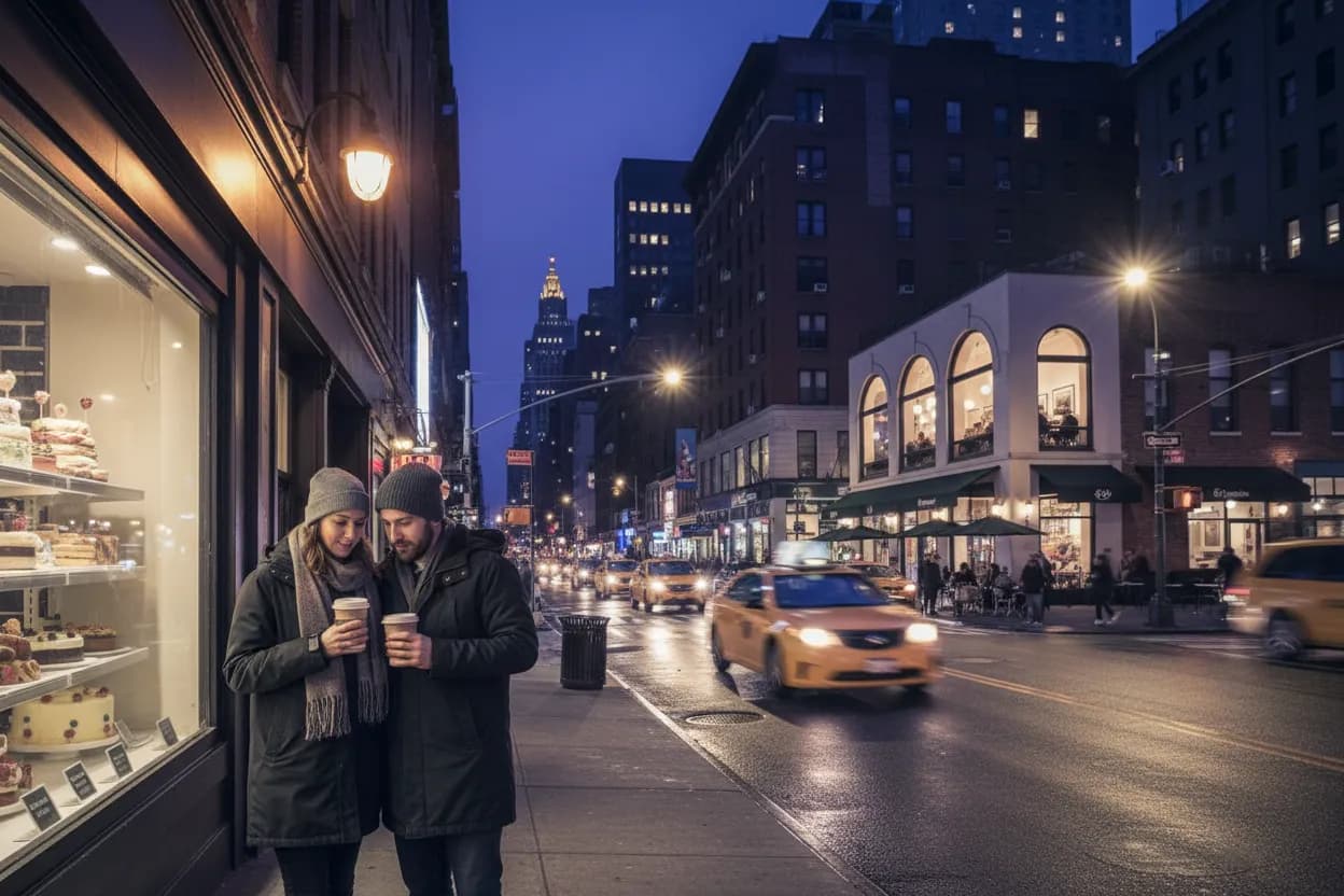 Realistic city scene for chrissy metz weight loss: The NYC Dessert Stop Decision Guide