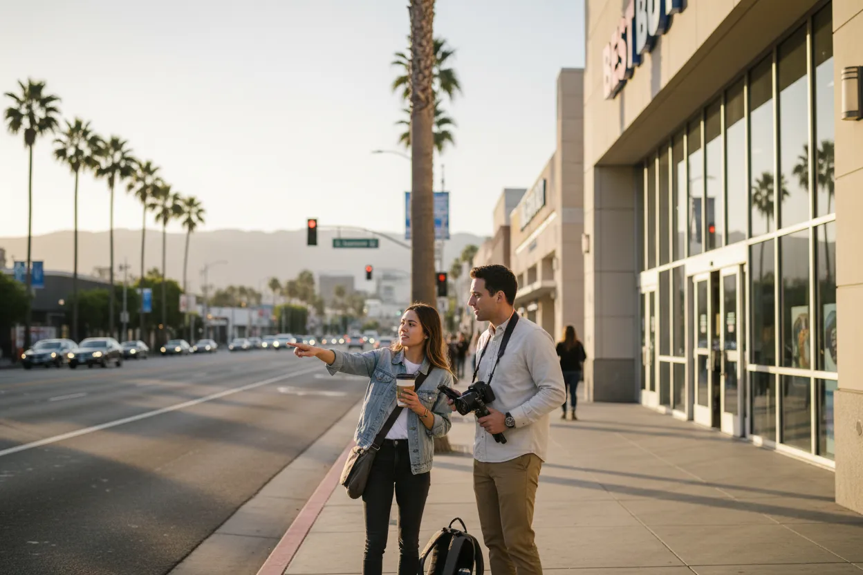 Realistic Los Angeles scene for LA Best Buy Near Me for Camera and Travel Tech