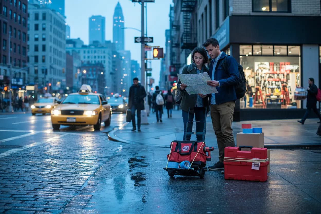 Realistic NYC scene for Harbor Freight Near NYC: Tools for Small Apartment Projects