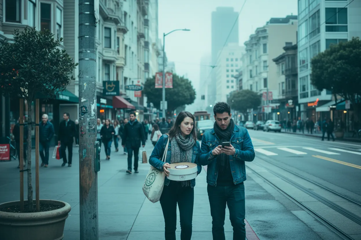 Practical city scene for San Francisco Nothing Bundt Cakes Guide for Birthday Dessert Runs