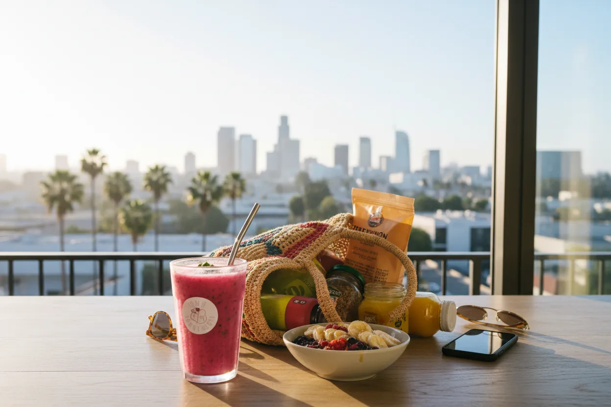 Realistic Los Angeles scene for Erewhon LA Guide for Smoothie Runs and Grocery Splurges