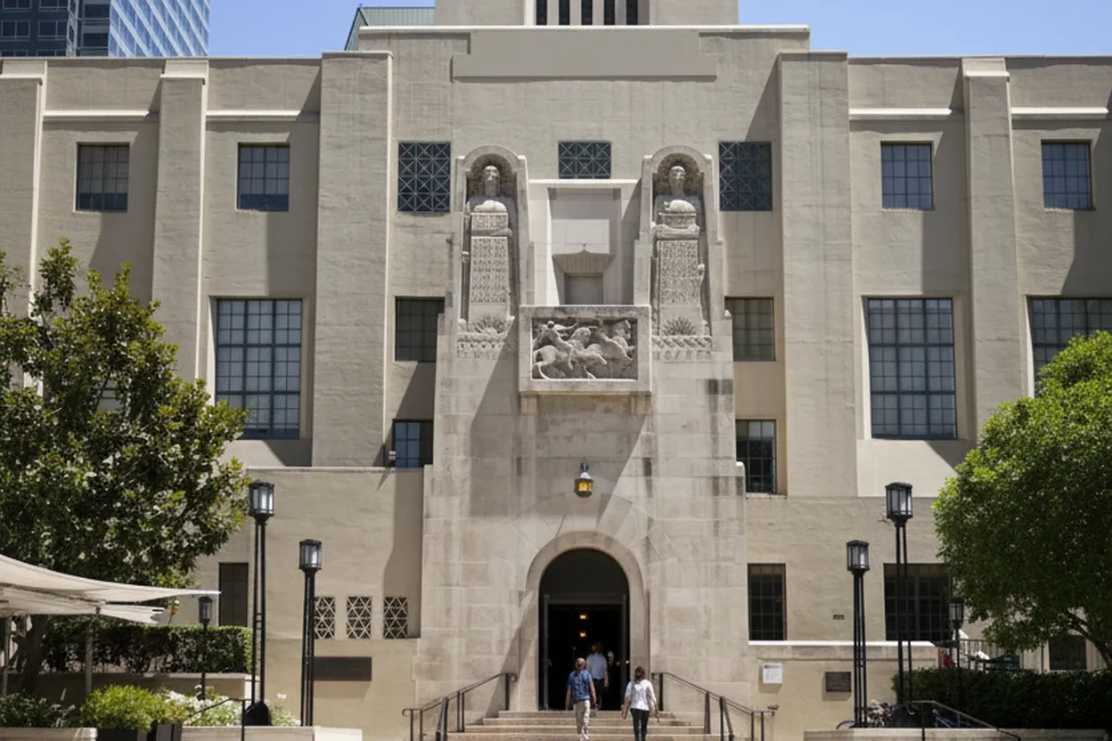 Cover scene for donald trump state approval ratings Checks at Los Angeles Central Library