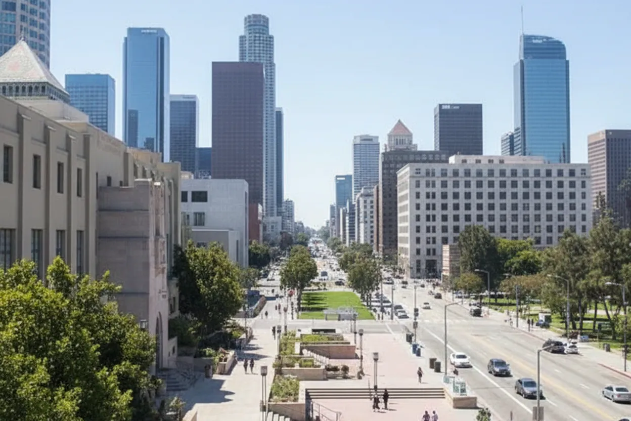 Cover scene for harry truman Civics Walk from Central Library to Grand Park