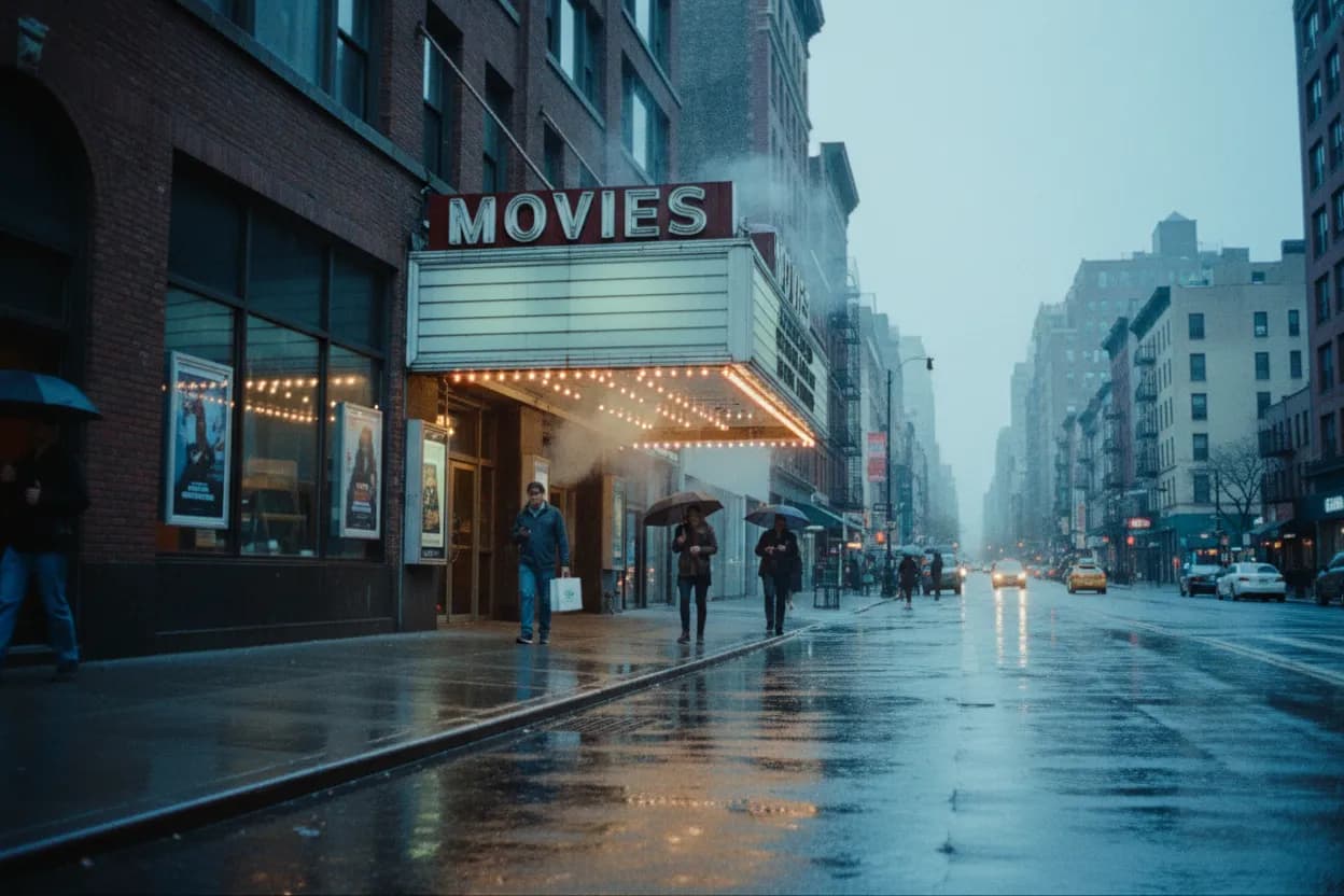 Realistic NYC scene for NYC Movie Theaters Near Me for Rainy-Day Plans