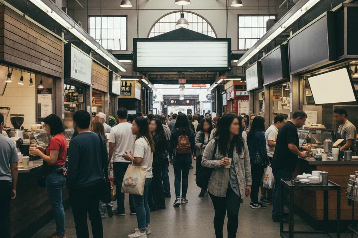 Los Angeles experience scene for Downtown Los Angeles Food Hall Plan to grok AI Talk