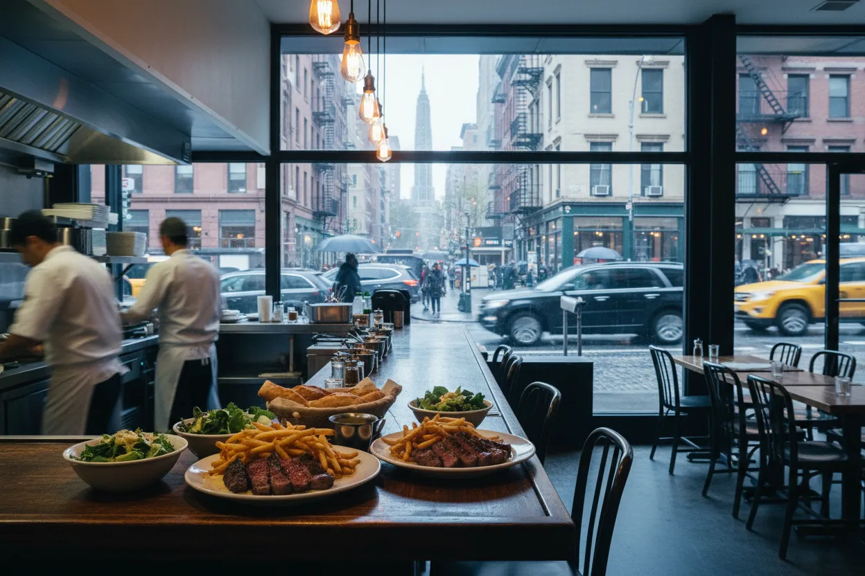 Realistic NYC scene for Medium Rare NYC Guide for Fixed-Menu Steak Frites Nights