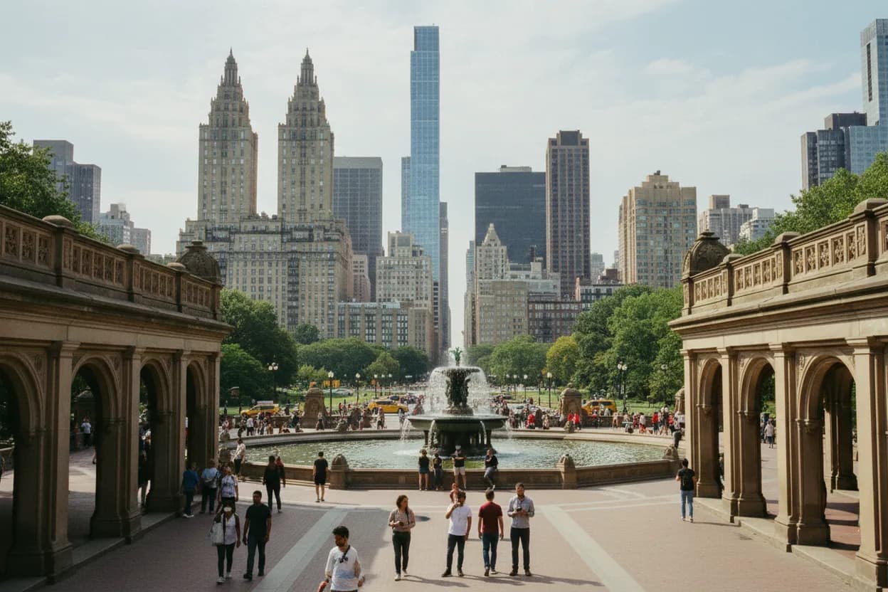 Realistic city scene for eli white: Free NYC Culture and Outdoor Plan