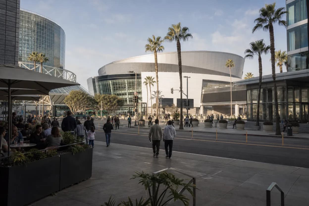 Cover scene for cameron brink dessert walk near Crypto.com Arena in LA