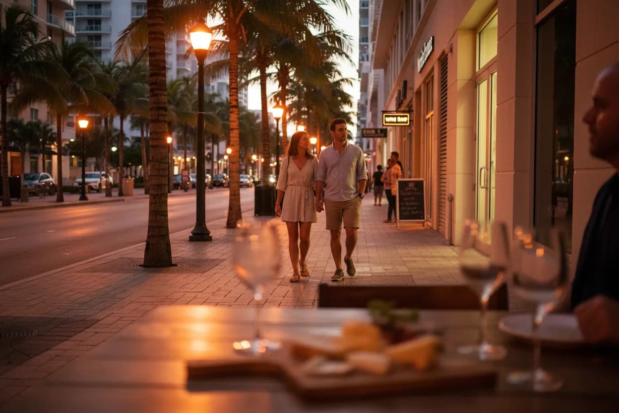 Practical city scene for Miami Wine Bars Near Me for Low-Key Nights
