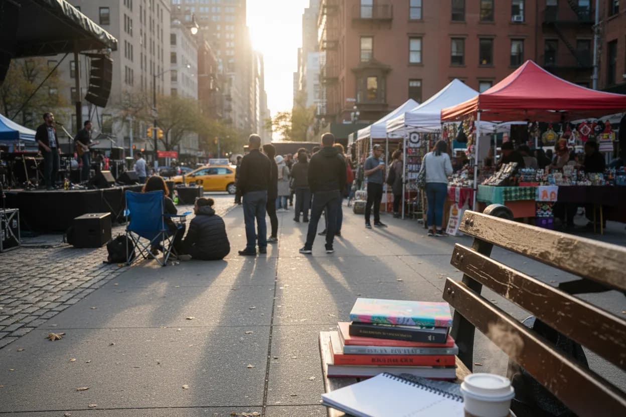 Realistic NYC scene for NYC Events Guide for Book Clubs, Concerts, and Pop-Ups