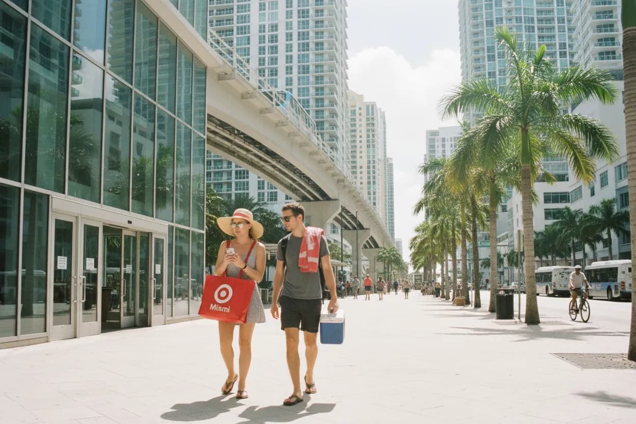 Practical city scene for Miami Target Near Me for Beach Trip Essentials