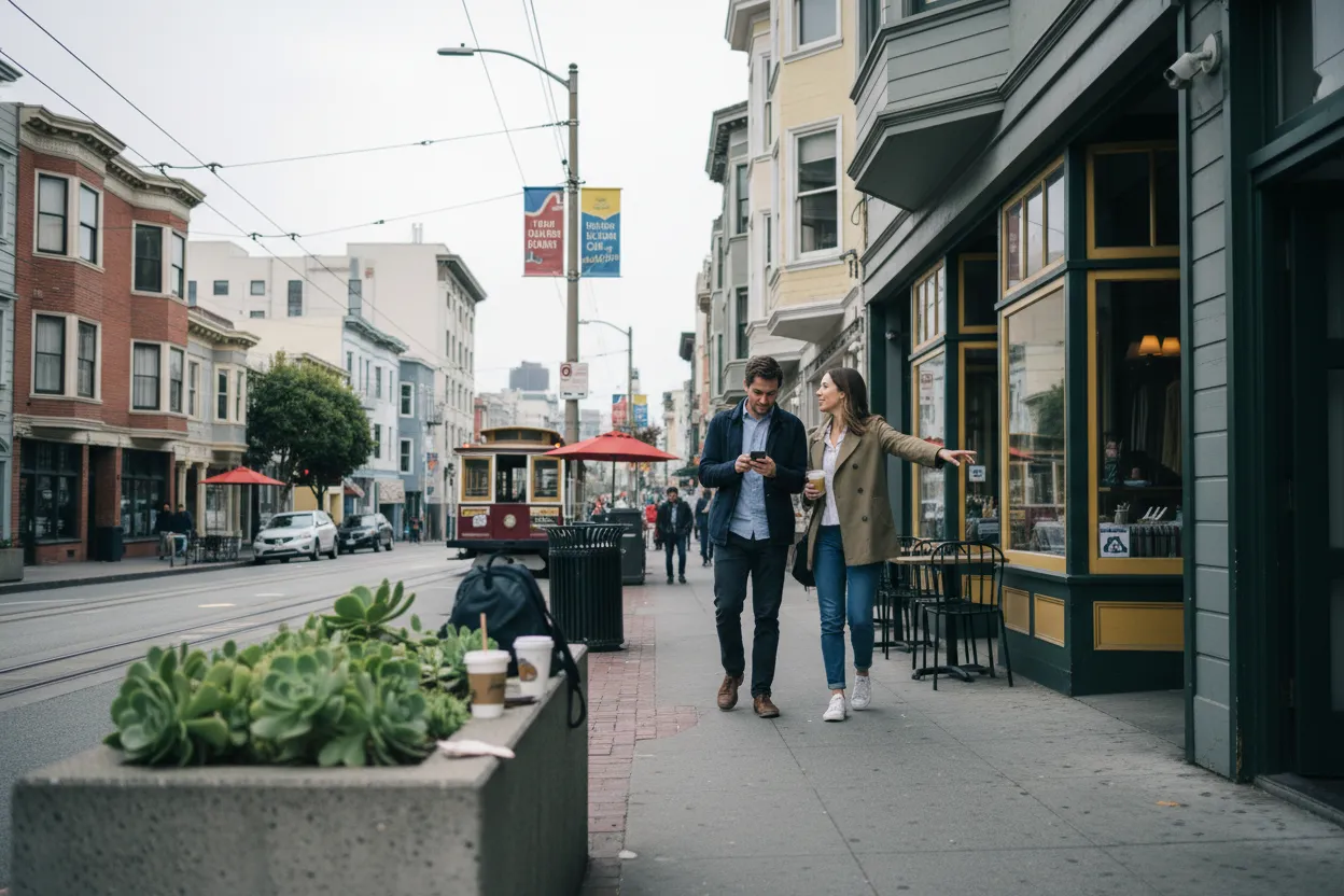 Practical city scene for San Francisco Resy Guide for Booking Weekend Restaurant Tables