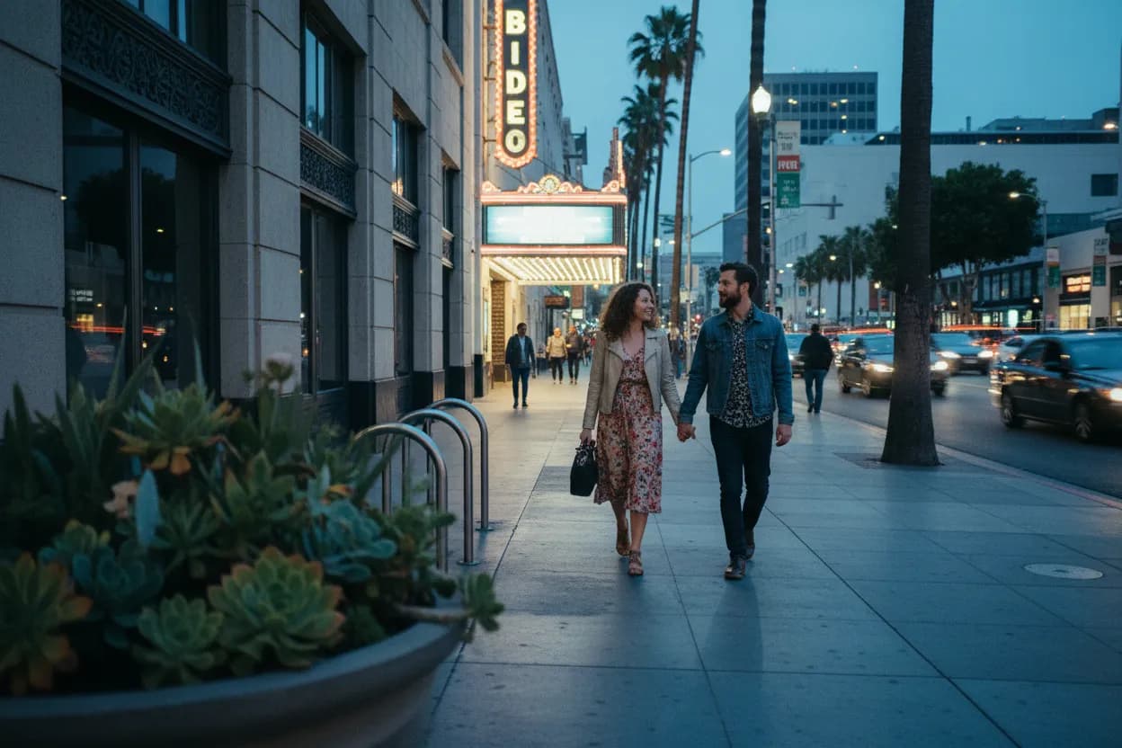 Practical city scene for LA Movie Guide for Date Nights Beyond Streaming