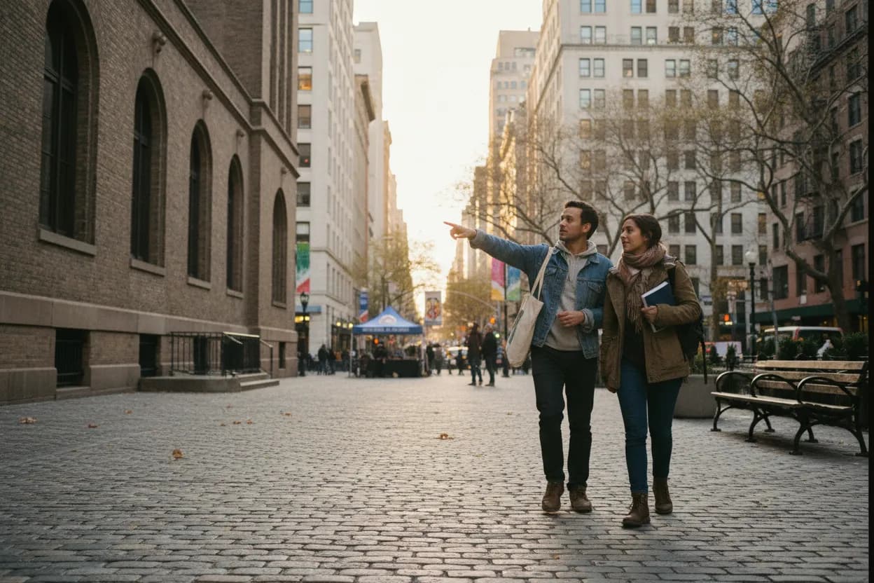 Practical city scene for NYC Events Guide for Book Clubs, Concerts, and Pop-Ups