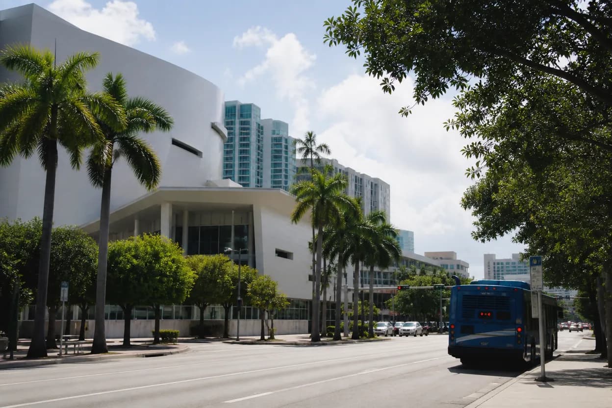 Realistic city scene for samara weaving: Miami Independent Cinema and Costume Culture Stops