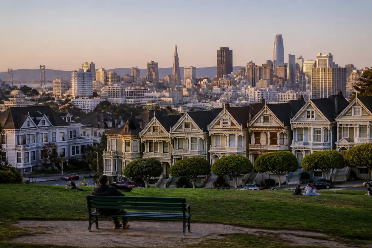 Realistic city scene for hilary duff: A San Francisco Learning and Research Route