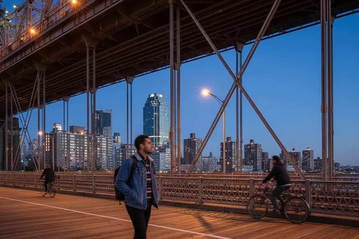 NYC experience scene for Queensboro Bridge South Outer Roadway: A No-Cost Skyline Walk Test
