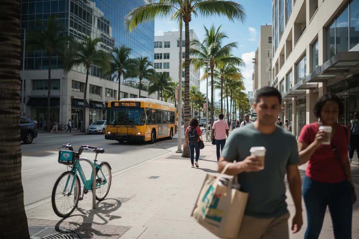 Realistic Miami scene for Miami Office Depot Near Me for Conference Supplies