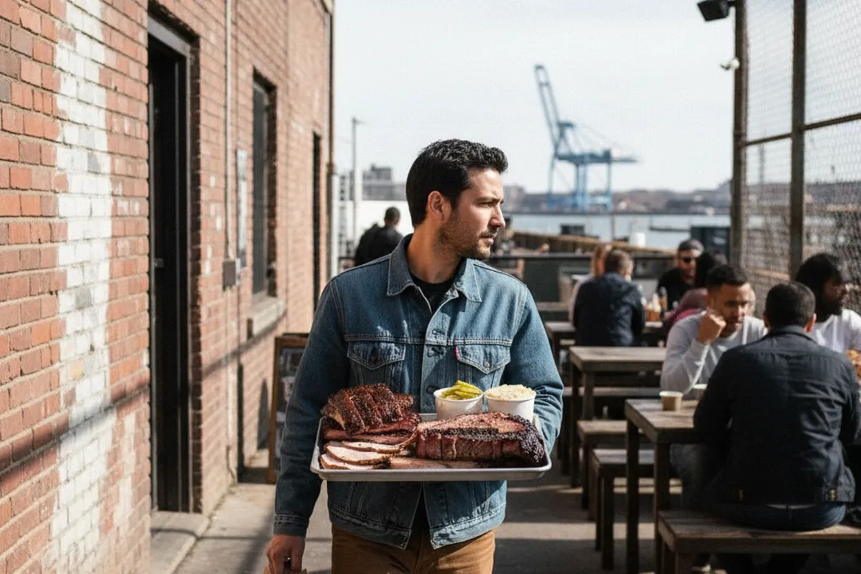 NYC experience scene for Hometown Bar-B-Que on Reed Street When an Open Street Beats Indoor Lines