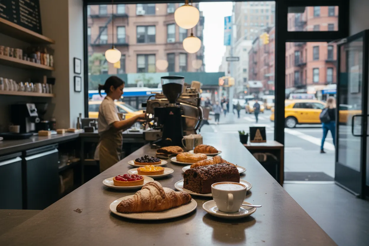 Realistic city scene for seth halvorsen: The NYC Dessert Stop Decision Guide
