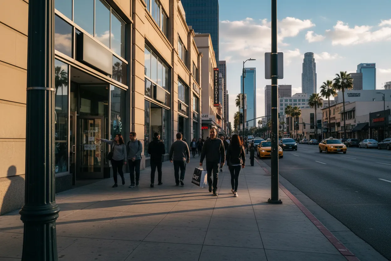 Realistic Los Angeles scene for LA Office Depot Guide for Work Supplies and Printing