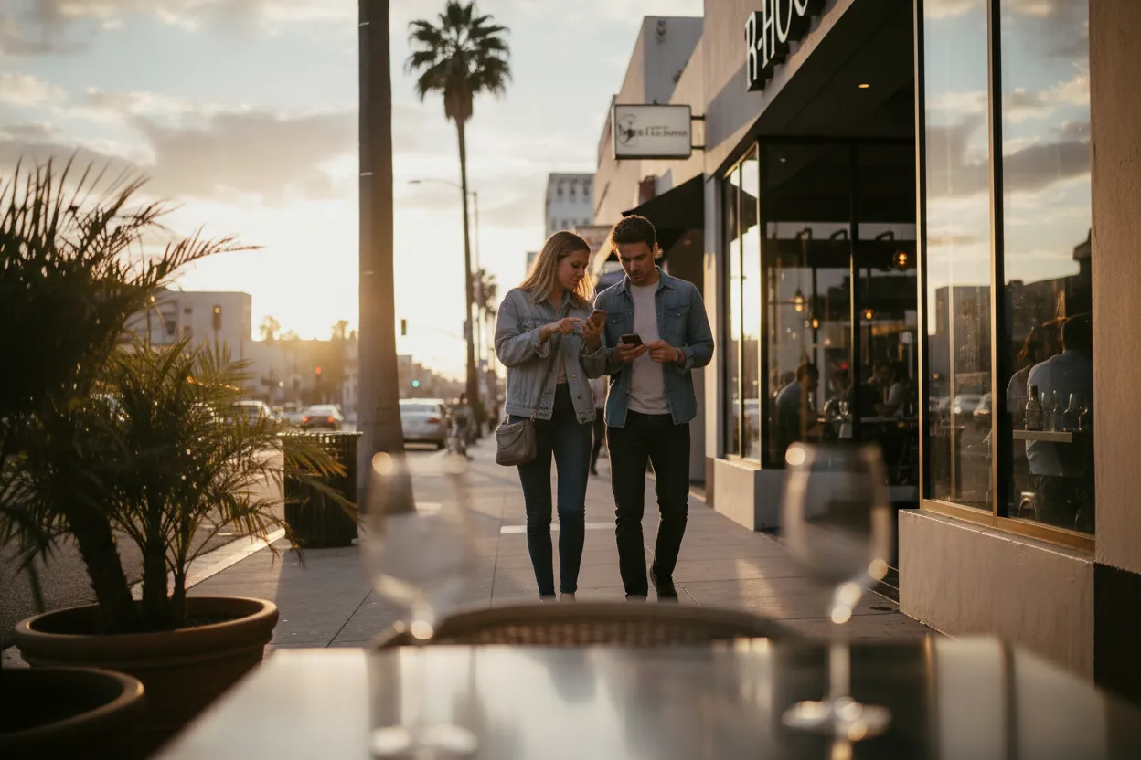 Practical city scene for LA Resy Guide for Booking Hard-to-Get Dinner Tables