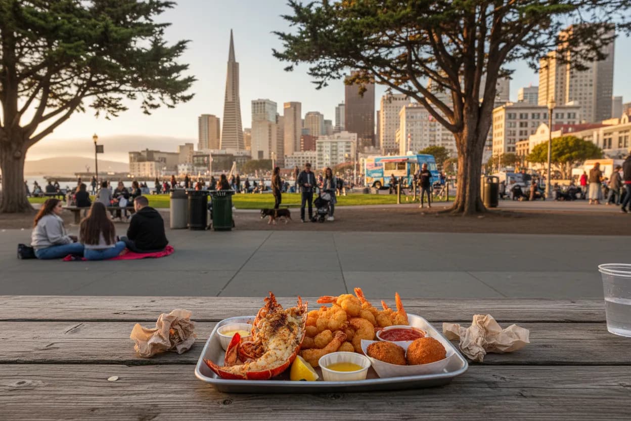 Realistic San Francisco scene for SF Red Lobster Near Me: Seafood Chain Search Guide