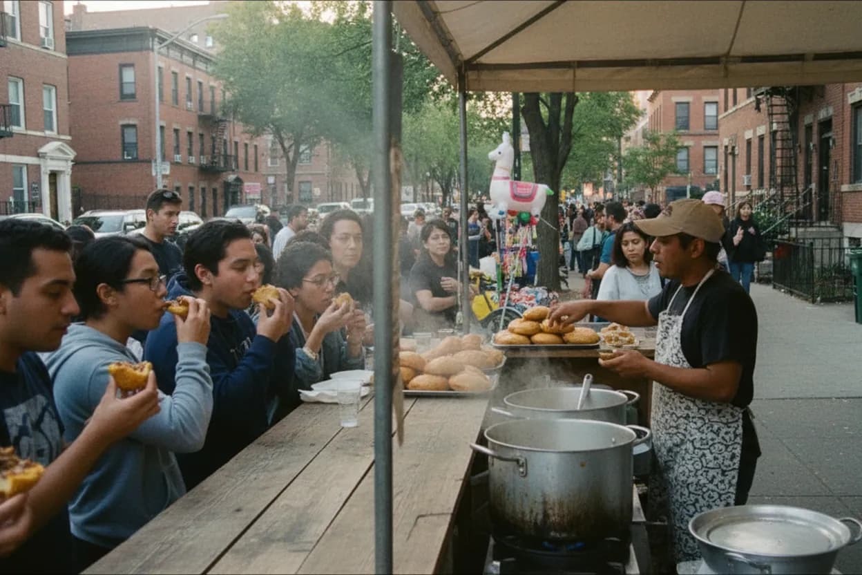 Cover scene for Bolivian Llama Party in Sunnyside for Salteñas Before the 7 Train Crush
