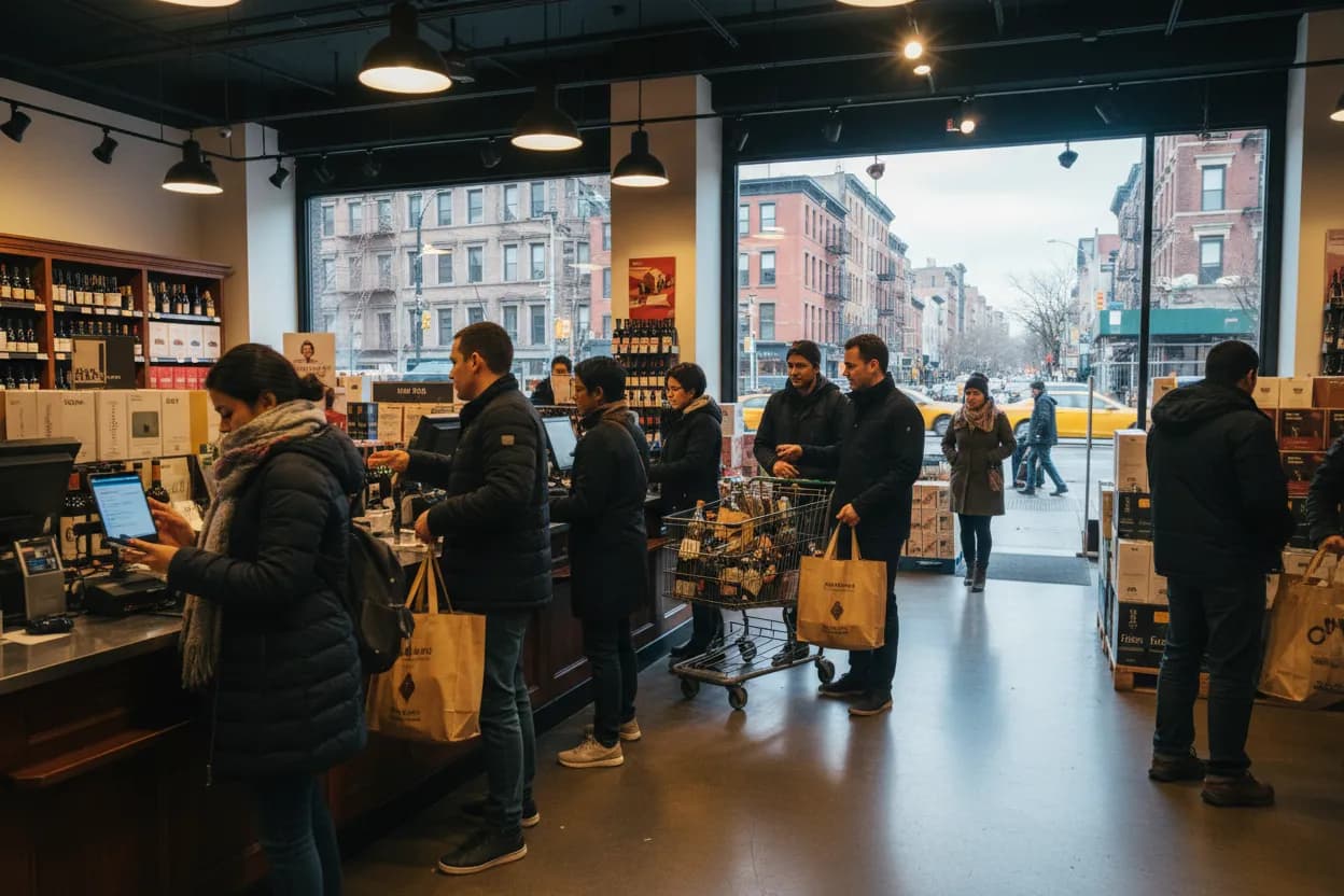 Realistic NYC scene for NYC Total Wine Guide for Party Planning and Pickup