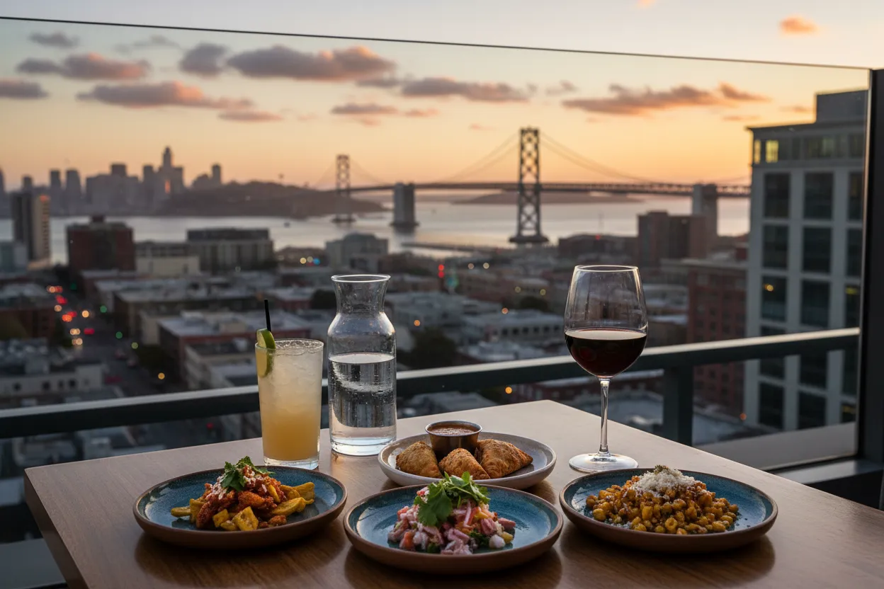 Realistic San Francisco scene for Cavana San Francisco Guide for Rooftop Drinks and Dinner