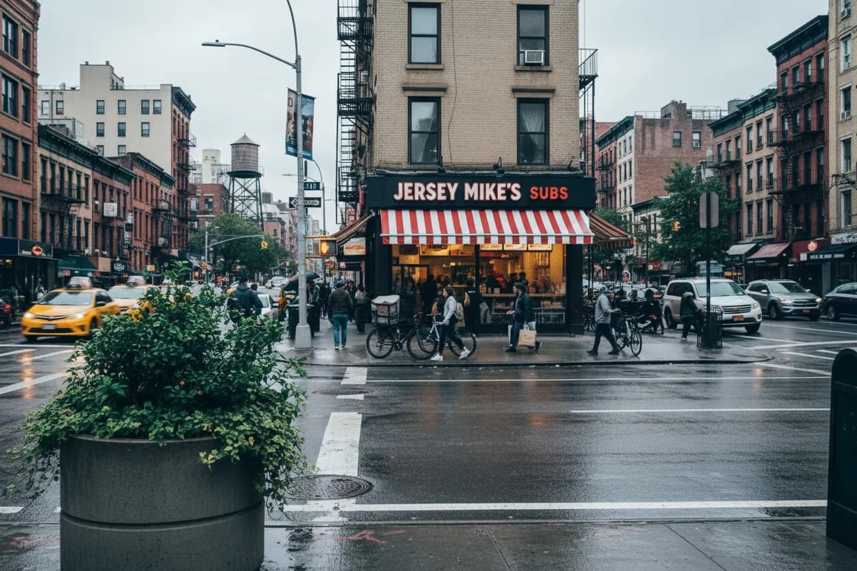 Realistic NYC scene for NYC Jersey Mike's Near Me for Office Lunch Orders