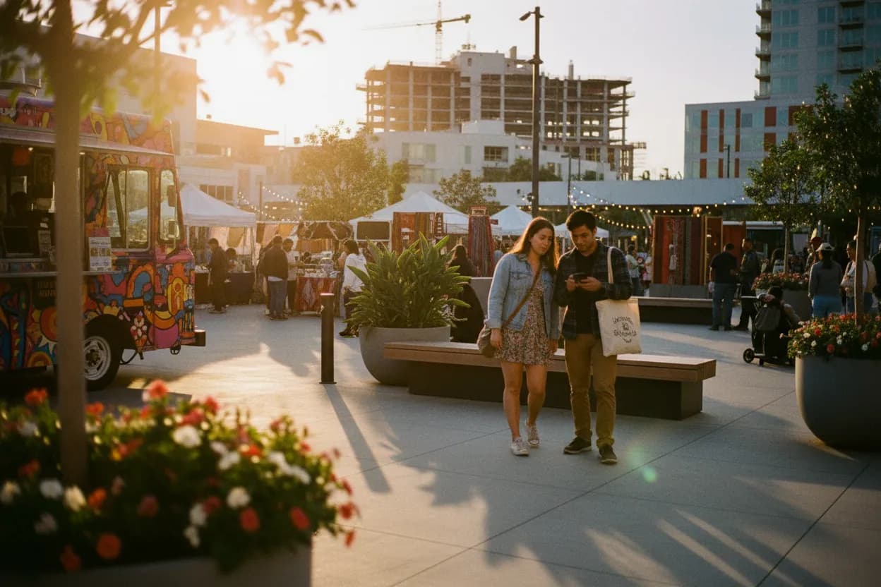 Practical city scene for LA Events Guide for Pop-Ups, Markets, and Social Plans
