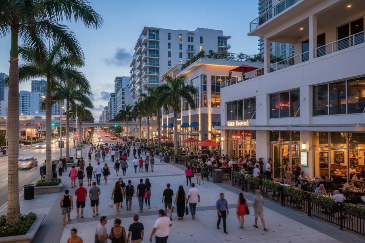 Realistic city scene for ben jones: Where Miami Groups Can Eat Smoothly