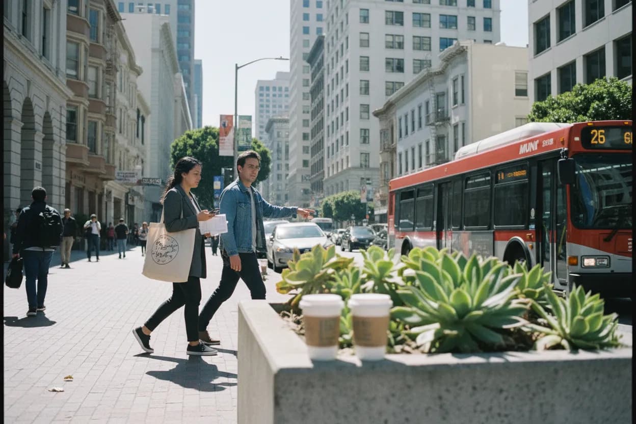 Practical city scene for SF CAVA Near Me for Healthy Weekday Lunches