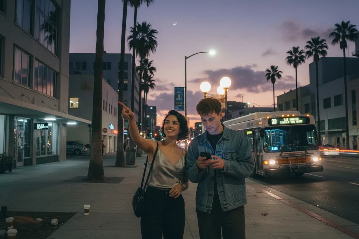 Practical city scene for mercury vs sky: A Los Angeles Night Out With Backups