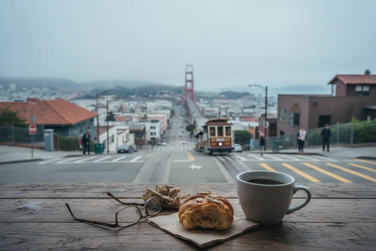 Realistic city scene for ben jones: A Short San Francisco Cafe Route With Backups