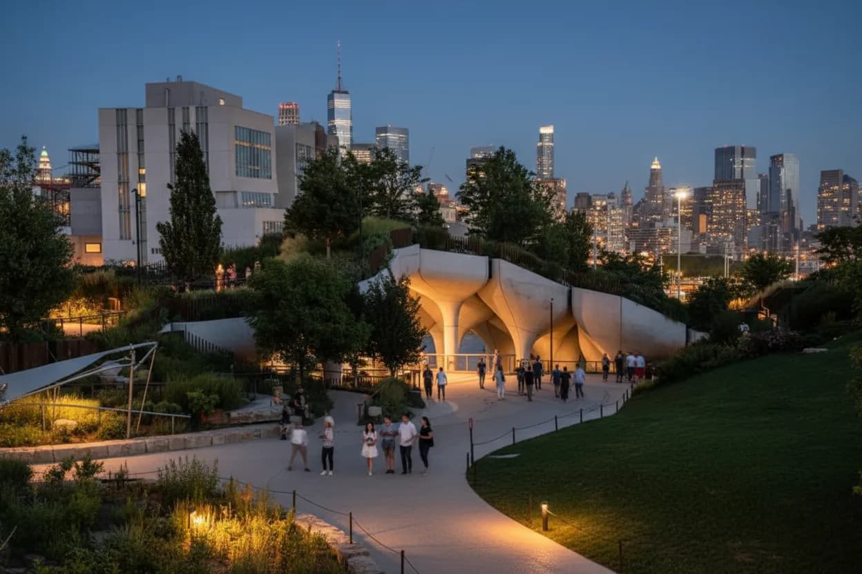 Realistic city scene for bryce eldridge: A Quieter NYC Culture Route