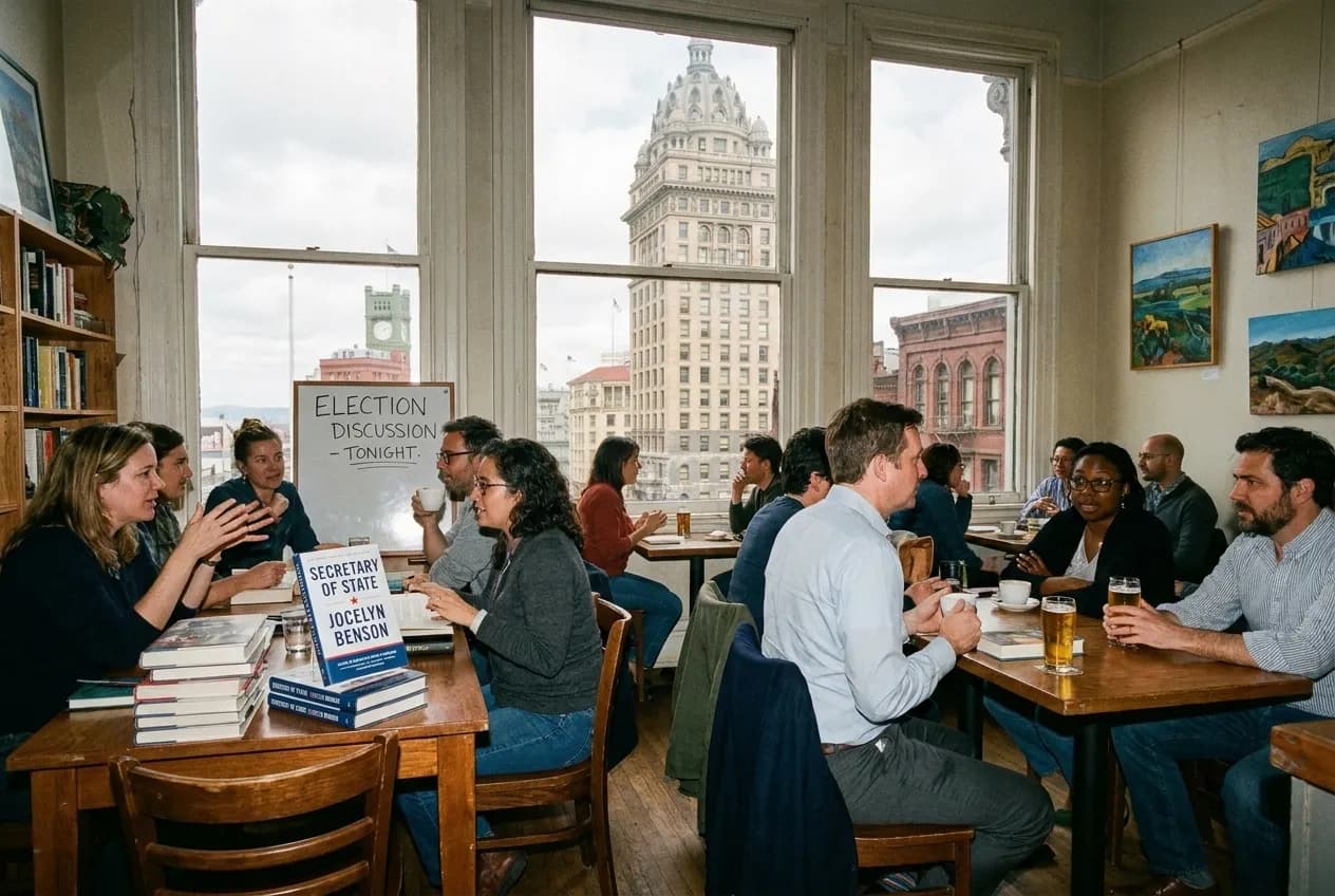 Cover for jocelyn benson: SF Bars Hosting Political Book Clubs and Election in San Francisco