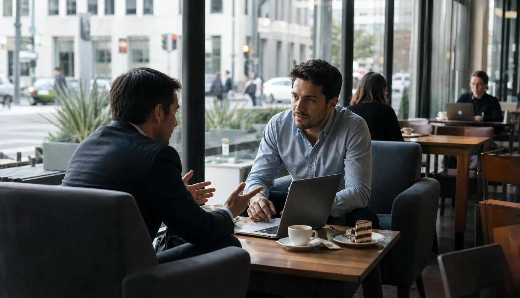 Local scene for SNDK Stock Discussion: LA Financial District Cafe Professional Networking Dessert Spots in Los Angeles