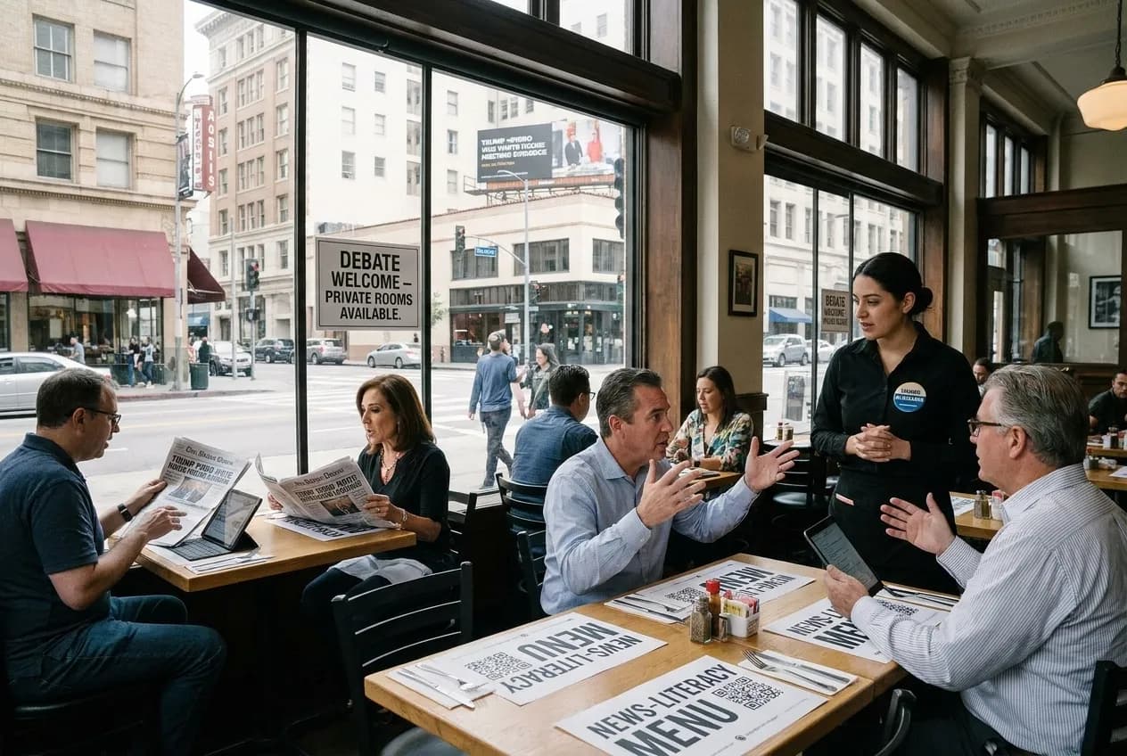 Cover for Trump Pirro White House Meeting Evidence Discussion: LA Restaurants With News-Literacy Menus in Los Angeles