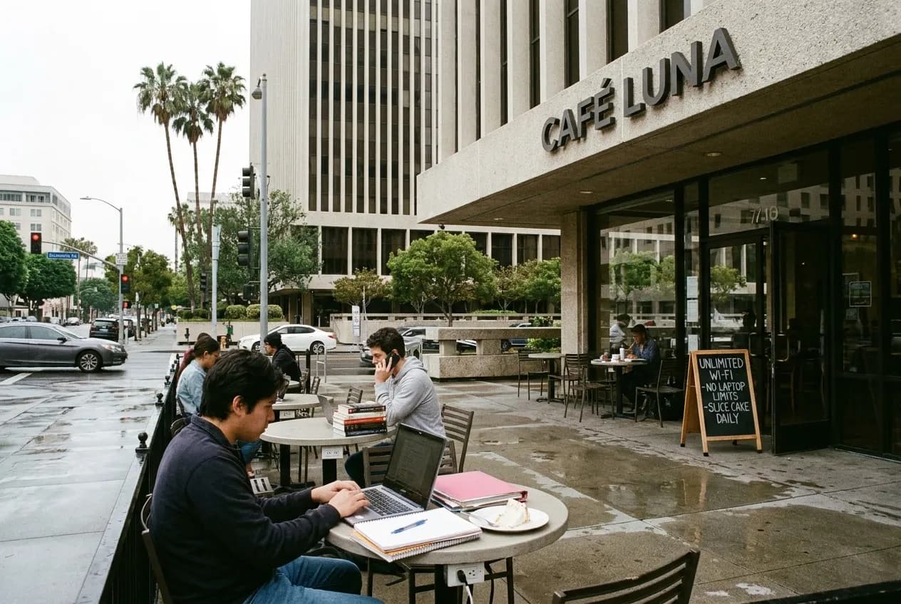 Cover for troy melton: LA Dessert Caf s for Deep-Dive Research Sessions in Los Angeles