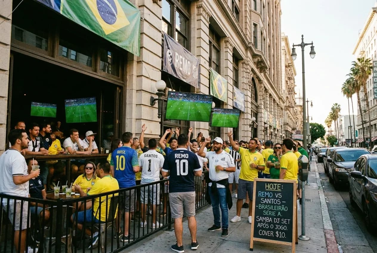 Cover for remo vs santos: LA Bars With Brasileir o Coverage and in Los Angeles